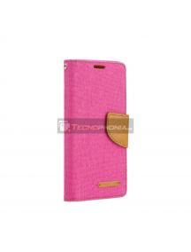 Funda libro TPU Canvas Samsung Galaxy A50 A505 rosa