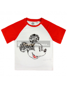 Camiseta Mickey Disney premium roja - blanca 5 años