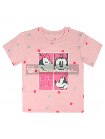 Camiseta Minnie Disney premium rosa lunares 6 años