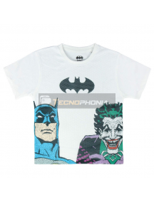 Camiseta niño manga corta Batman - Joker DC Comics premium blanca 8 años
