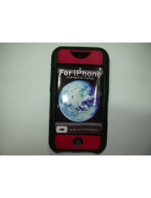 Funda silicona Apple iPhone negra - roja