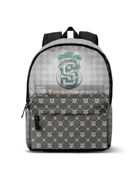 Mochila Hayy Potter - Emblem gris - verde 43cm