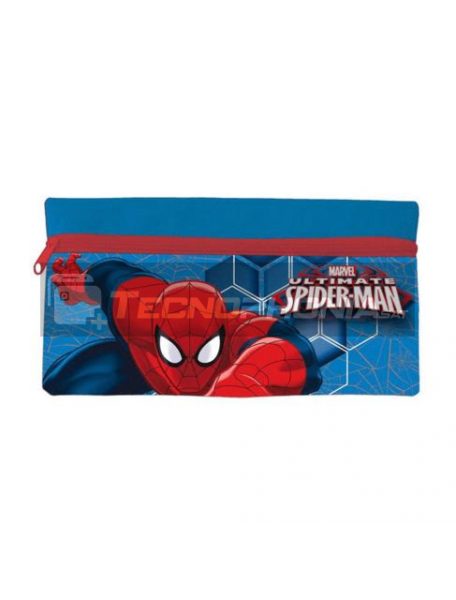 Estuche portatodo plano Spiderman azul