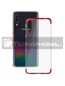 Funda TPU Electro Samsung Galaxy A70 A705 transparente - roja