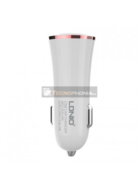 Cargador de Coche LDNIO DL-C23 2 x USB 3,4A + cable Lightning