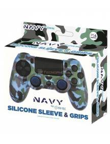 Funda de silicona + Grips Camo azul Fr-tec para Mando PS4