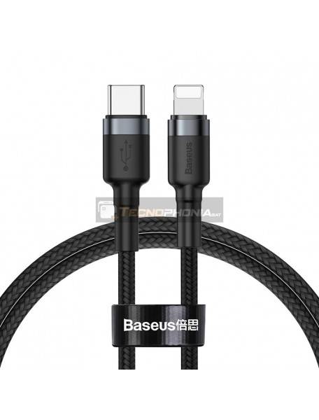 Cable Baseus Cafule CATLKLF-G1 USB-C / Lightning 18W QC3.0 1m negro-gris