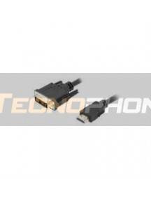 Cable HDMI macho a DVI (18+1) macho 1.8m Lanberg CA-HDDV-10CC-0018-BK