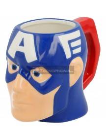 Taza cerámica 3D 420ML Capitán América cabeza 8412497909889