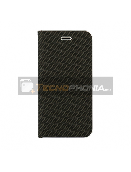 Funda libro Vennus Carbon Huawei P40 negra