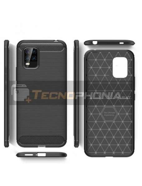 Funda TPU carbon Xiaomi Mi 10 Lite negra