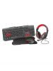 Kit de teclado, ratón, auriculares gaming y alfombrilla Trust Ziva 4 En 1 negro - rojo