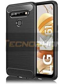 Funda TPU carbon LG K61 negra