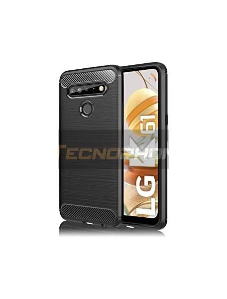 Funda TPU carbon LG K61 negra