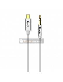 Adaptador de audio Baseus CAM01-02 Type-C a mini jack 3.5mm blanco