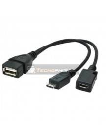 Cable Gembird adaptador OTG Mico USB macho a Micro USB Y USB hembra 15cm