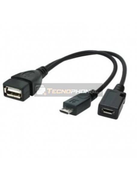 Cable Gembird adaptador OTG Mico USB macho a Micro USB Y USB hembra 15cm