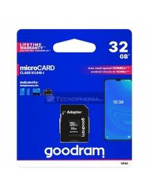 Tarjeta de memoria micro SD Goodram 32GB UHS I clase 10 con adaptador