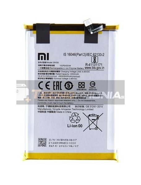 Batería Xiaomi BN56 Redmi 9A - 9C original (Service Pack)