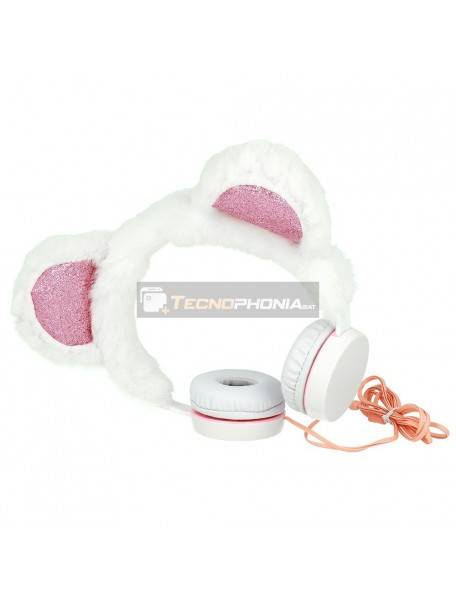 Auriculares infantiles GJBY Plush Bear blanco