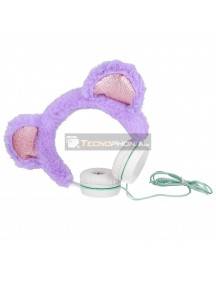 Auriculares infantiles GJBY Plush Bear lila
