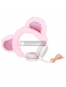 Auriculares infantiles GJBY Plush Bear rosa