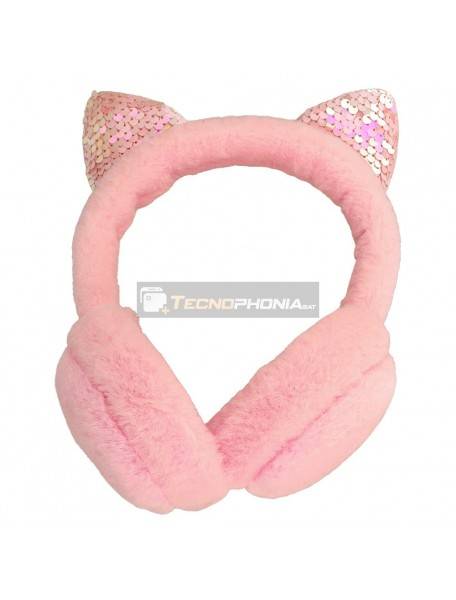 Auriculares infantiles GJBY Plush Kitty rosa