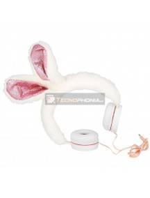 Auriculares infantiles GJBY Plush Rabbit blanco