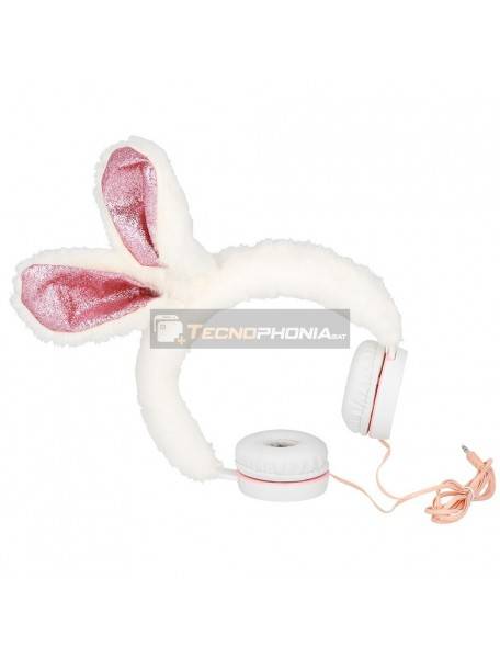 Auriculares infantiles GJBY Plush Rabbit blanco