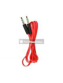 Cable plano auxiliar jack 3.5mm 1m rojo