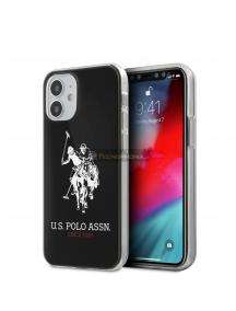 Funda PC/TPU U.S. Polo USHCP12STPUHRBK logo horizontal iPhone 12 mini negra