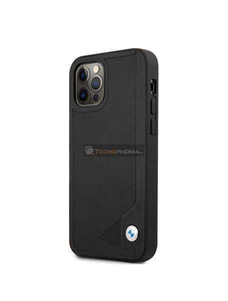 Funda TPU + cuero BMW BMHCP12MRCDPK iPhone 12 - 12 Pro negra