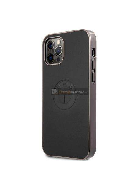 Funda TPU + cuero BMW BMHCP12LREELK iPhone 12 Pro Max negra