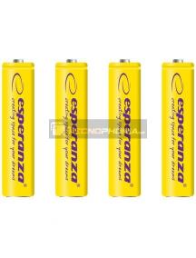 Pila recargable Esperanza eza102y HR03 1000MAH AAA pack 4