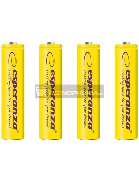 Pila recargable Esperanza eza102y HR03 1000MAH AAA pack 4