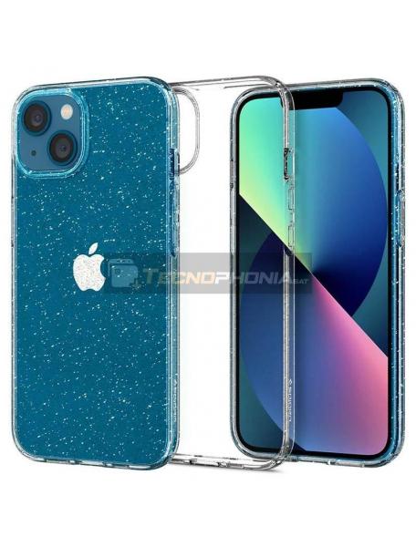 Funda Spigen Liquid Crystal Glitter iPhone 13 transparente