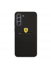 Funda TPU Ferrari Liquid Silicone Metal Logo Samsung Galaxy S21 5G FE G990 negra