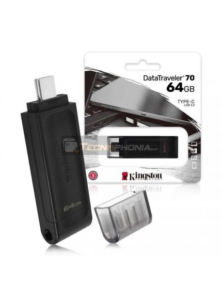Memoria USB 3.2 Kingston DataTraveler 70 Type-C 64GB
