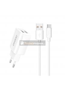 Cargador Dudao 2x USB 5V - 2.4A + Cable USB Type C 1m