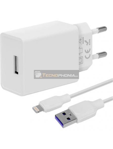 Cargador OBAL:ME USB-A 10W con cable USB iPhone lightning 1m