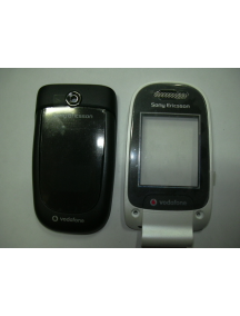 Carcasa superior frontal Sony Ericsson Z310i negra - blanca Voda