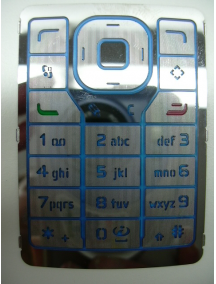 Teclado Nokia N76 plata - azul