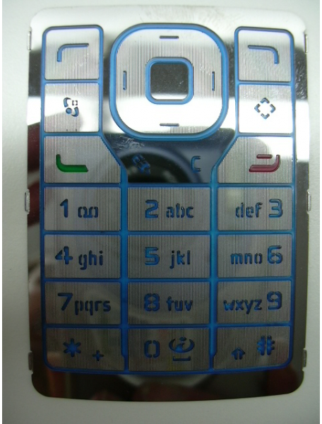 Teclado Nokia N76 plata - azul