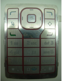 Teclado Nokia N76 plata - rojo