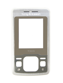 Carcasa frontal Sony Ericsson T303 plata