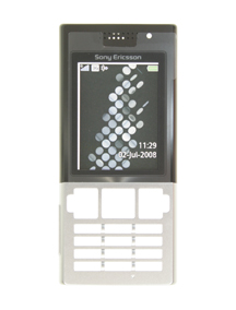 Carcasa frontal Sony Ericsson T700 plata - negra