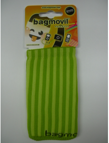 Funda - Calcetín Bagmóvil Natural rayas verticales verde - lima