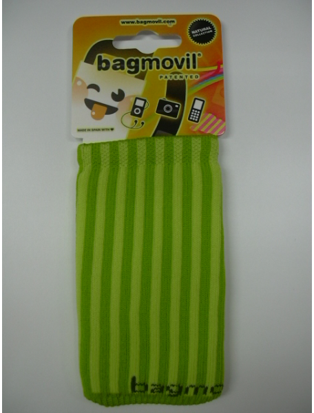 Funda - Calcetín Bagmóvil Natural rayas verticales verde - lima