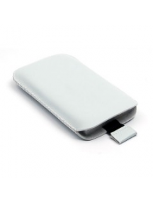 Funda de piel Apple iPhone 3G blanca con cinta