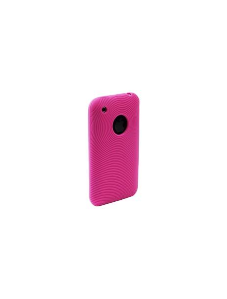 Funda de silicona Apple iPhone 3G 3GS rosa rayada